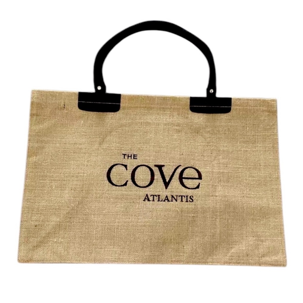 NEW THE COVE ATLANTIS PARADISE Island Women’s Straw Burlap Bag travel shopping